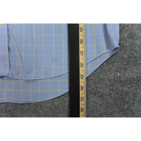 Charles Tyrwhitt Shirt Mens 15.5x33 Blue Yellow Plaid‎ Non-Iron - Picture 8 of 9